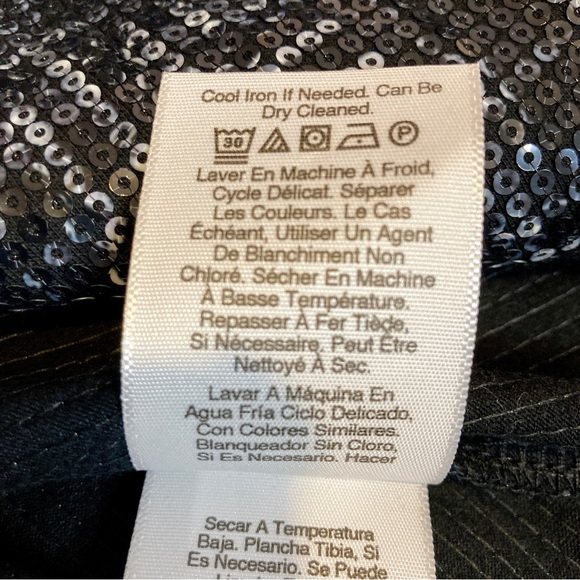 DKNY Black Sequin Short Sleeve Top With Crew Neck - Size XL - Picture 7 of 8